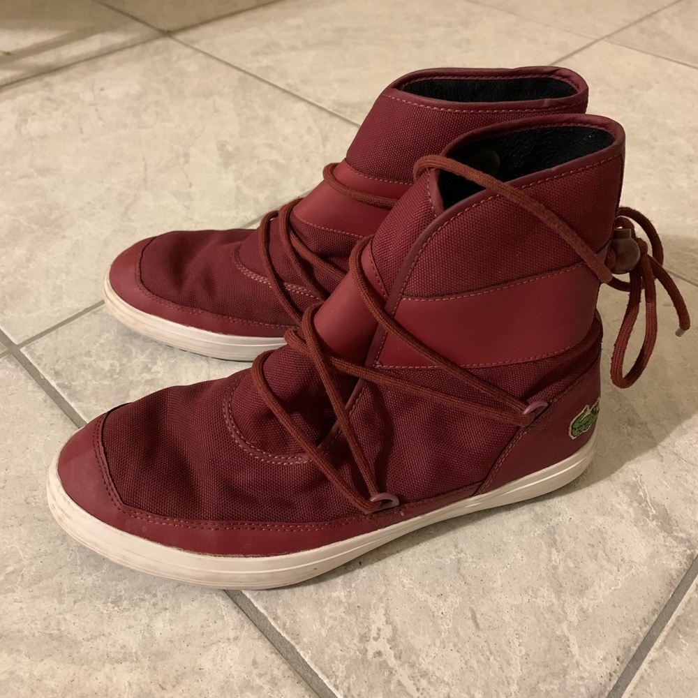 LACOSTE Frost waterproof leather lace women boots